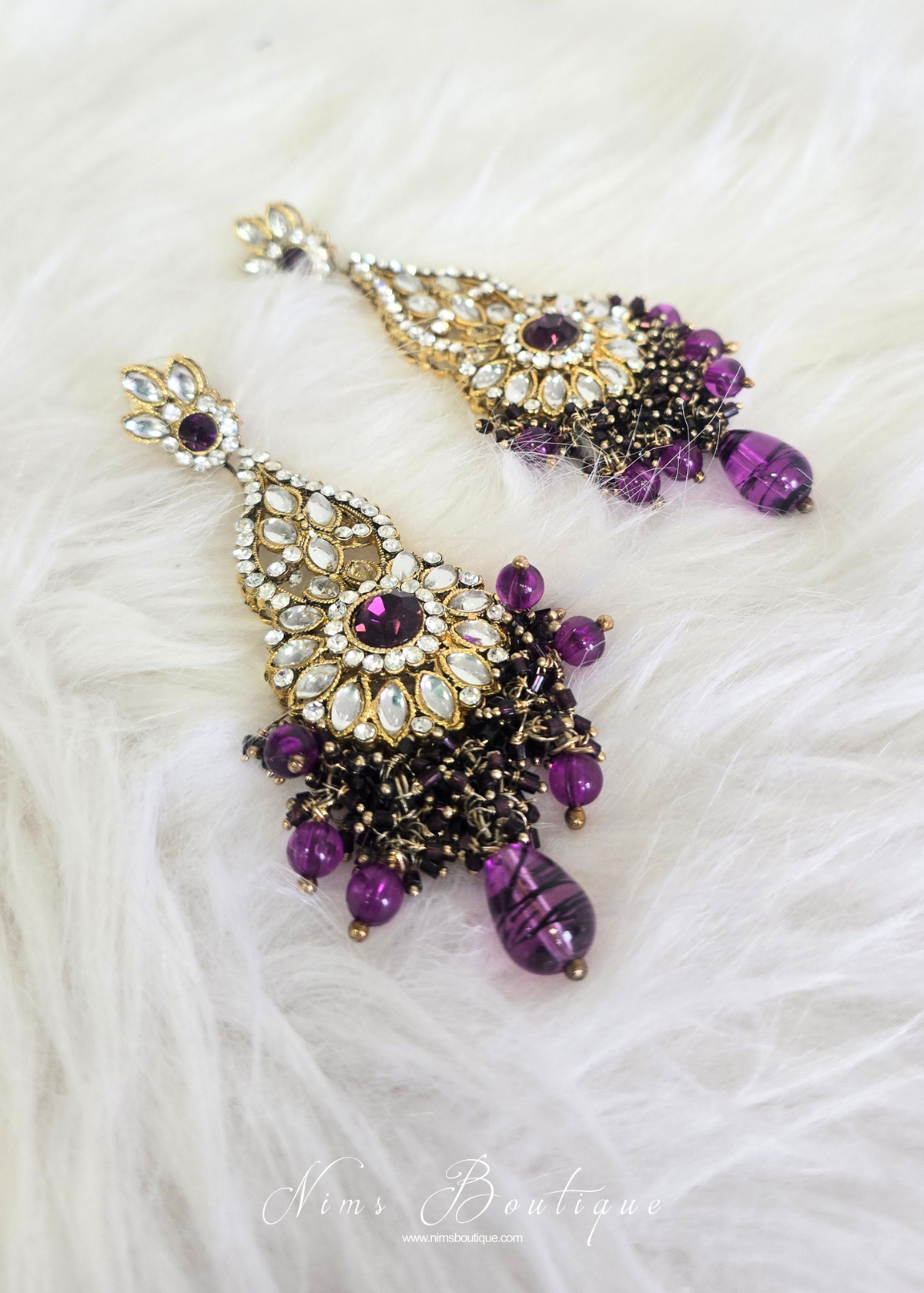 Purple Statement earrings