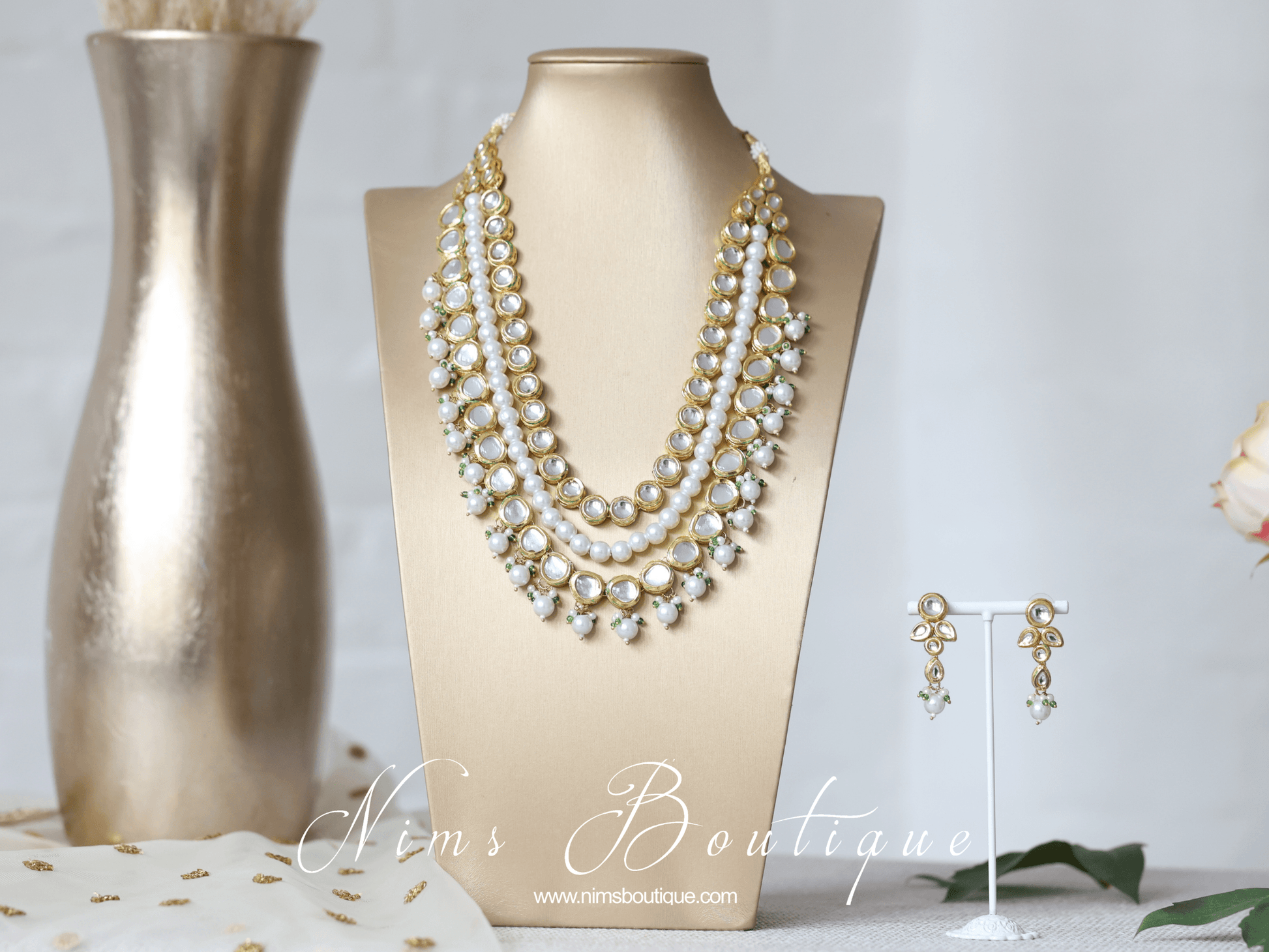 Nims Boutique Myra Blossom Kundan Pearl Haar Set