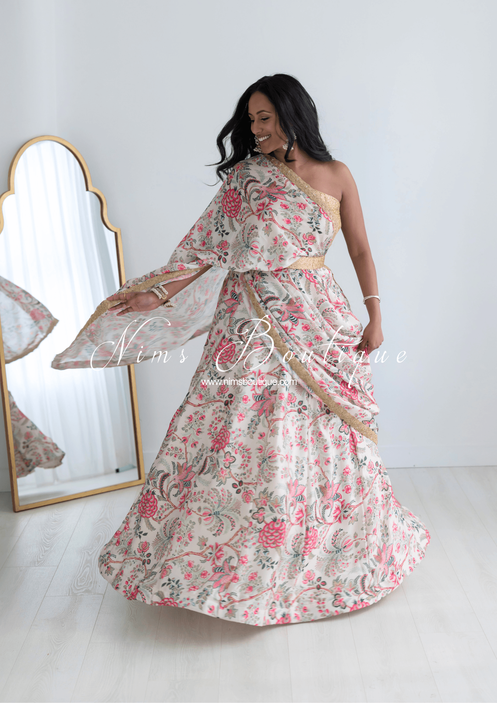 Nims Boutique Kitara Satin Print readymade skirt/lehnga sizes 6-22