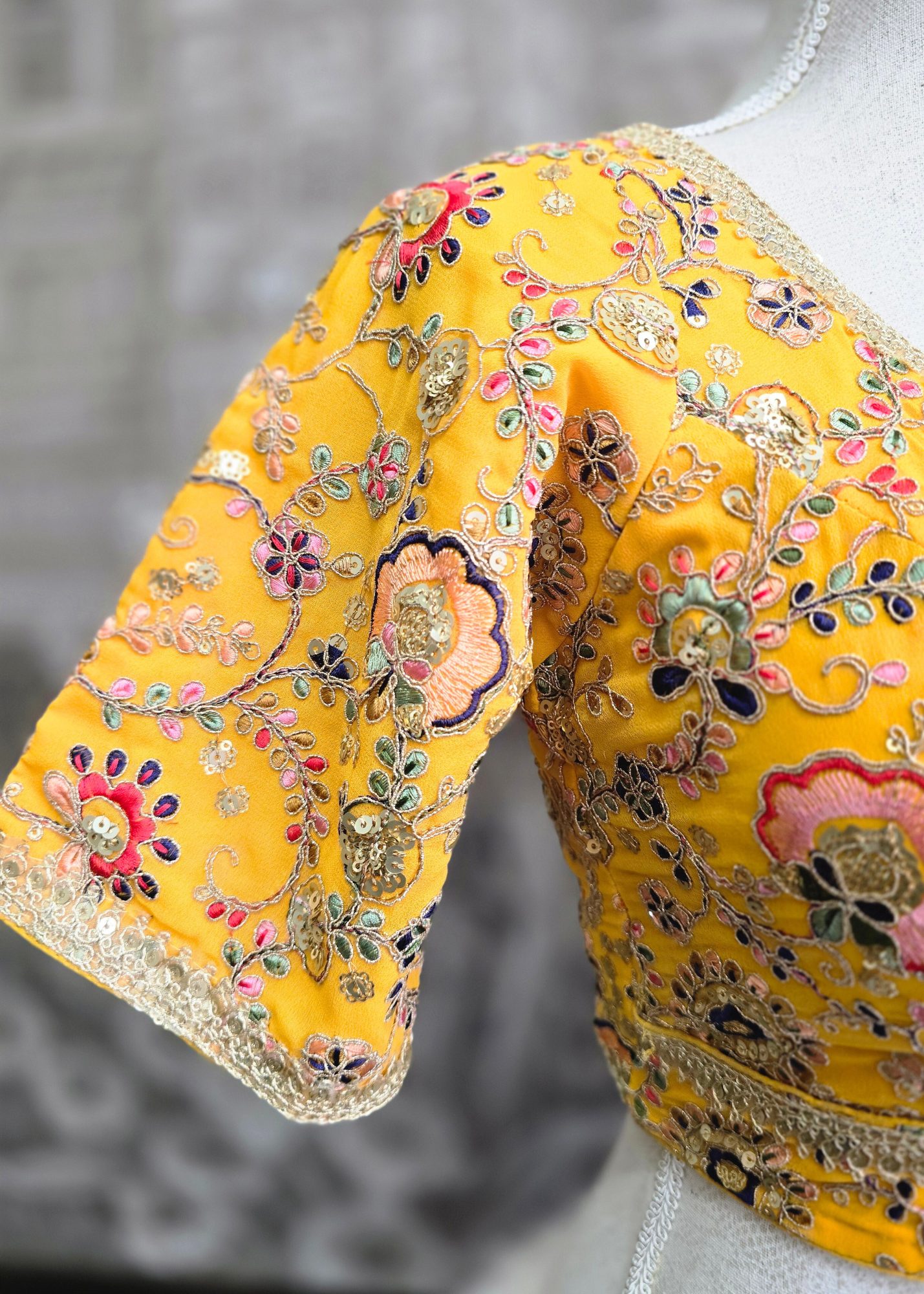 Genelia Yellow Embroidered Blouse (10-12)