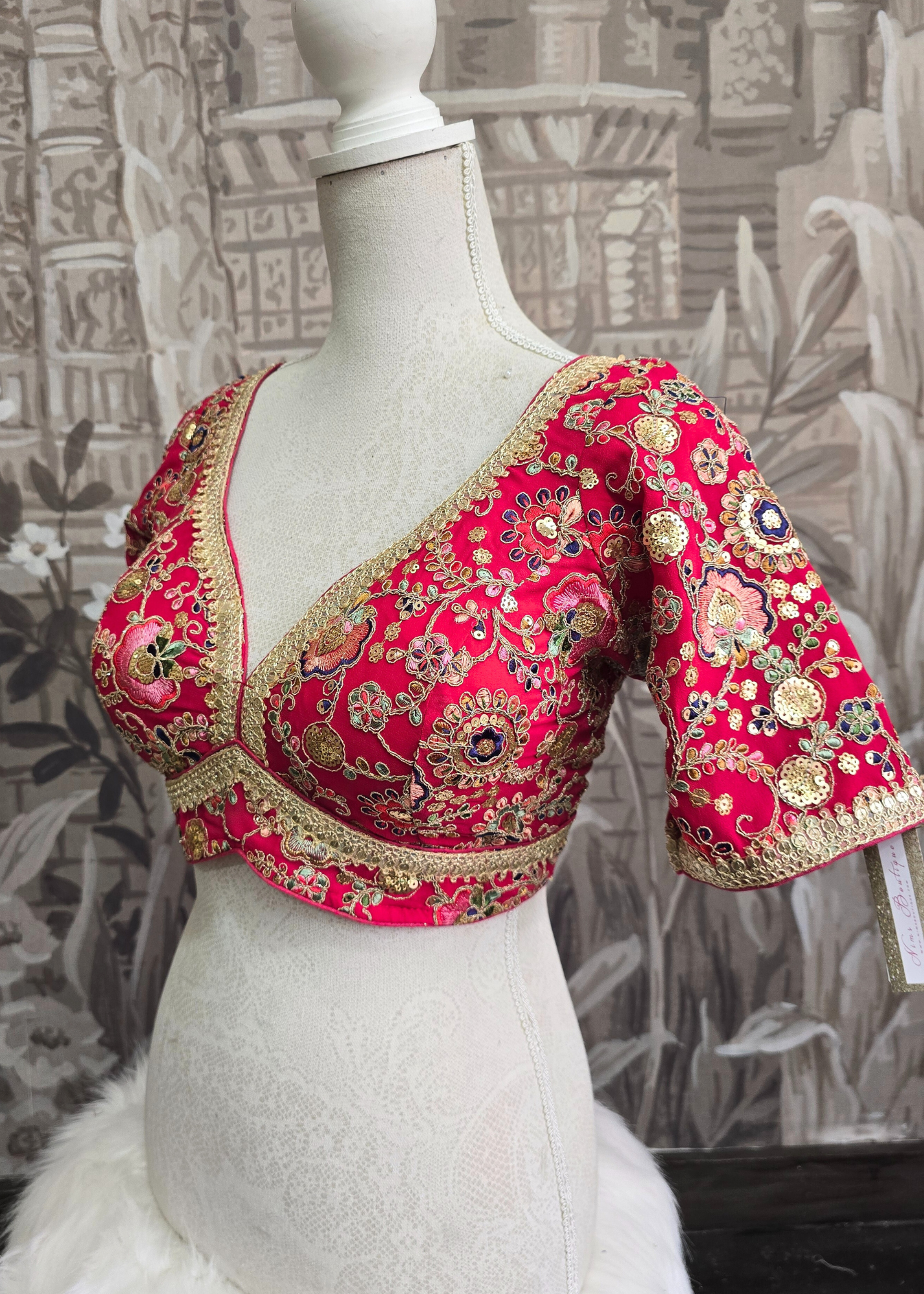 Genelia Deep Pink Embroidered Blouse (10-12)