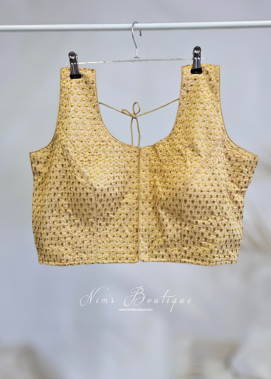The NB Light Gold Seashell Embroidered Blouse (16-18)
