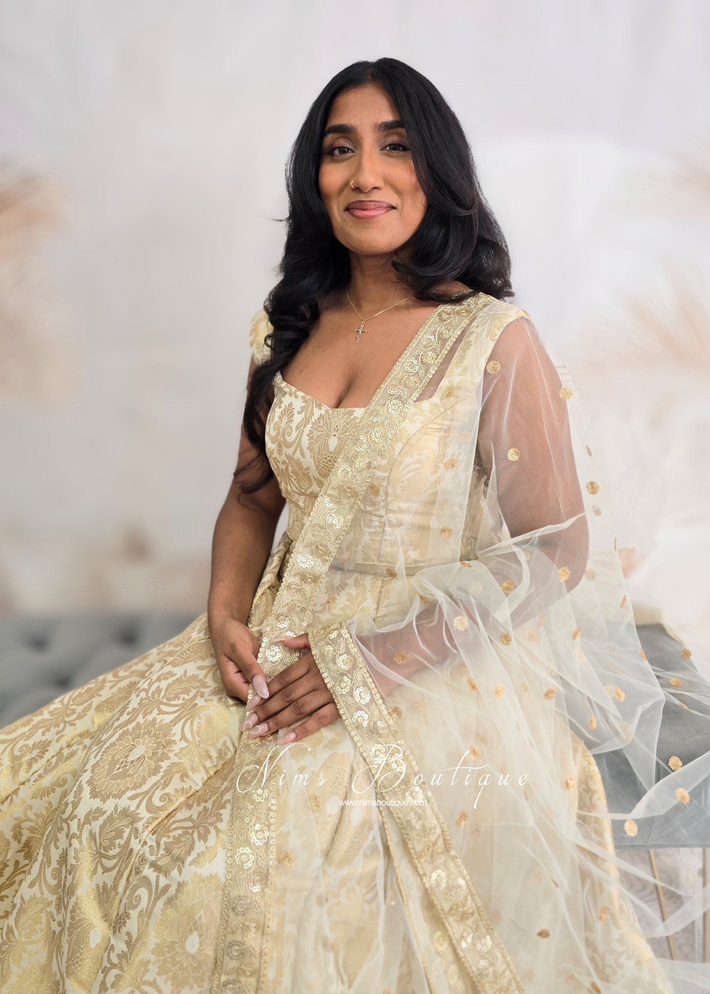 Ivory Brocade Sleeveless Blouse (4-16)