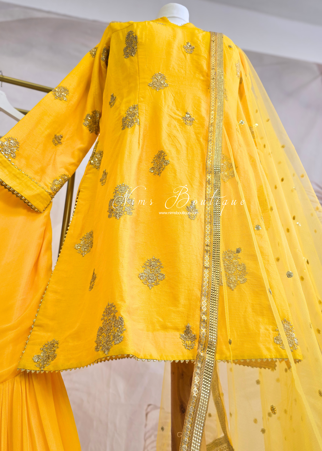 Deep Yellow Gharara Suit (size 10-12)