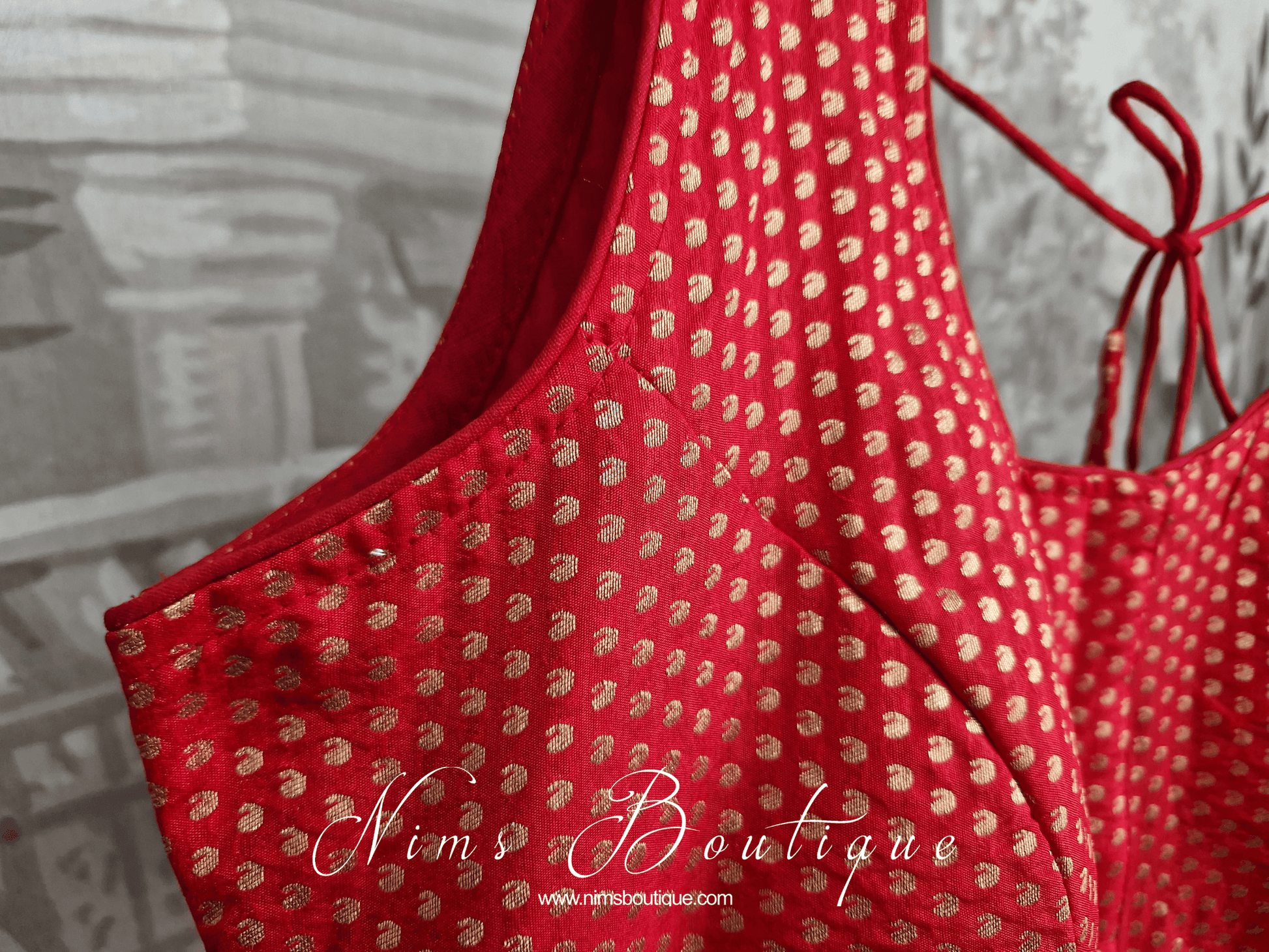 Nims Boutique The NB Red & Gold Blouse 16-18