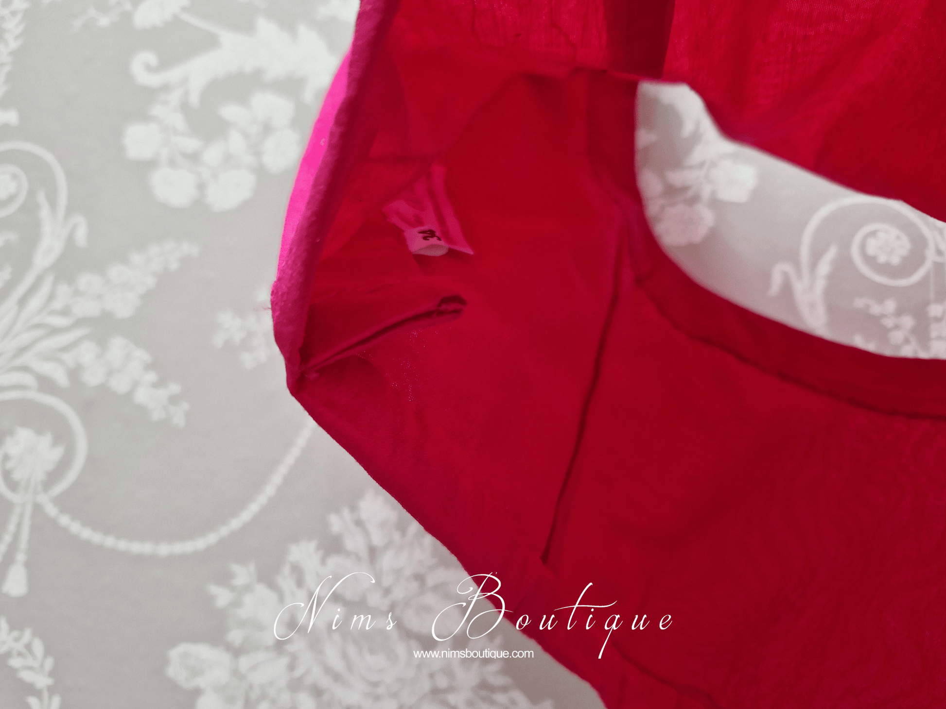 Nims Boutique Sleeveless Deep Pink Raw Silk Blouse 8-28