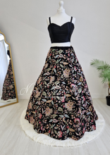 Sarika Black Multicolour Embellished Luxury Skirt (sizes 4-22)