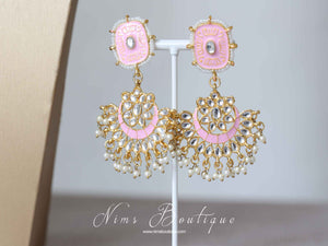 Mishka Pink Blossom Meenakari  Set