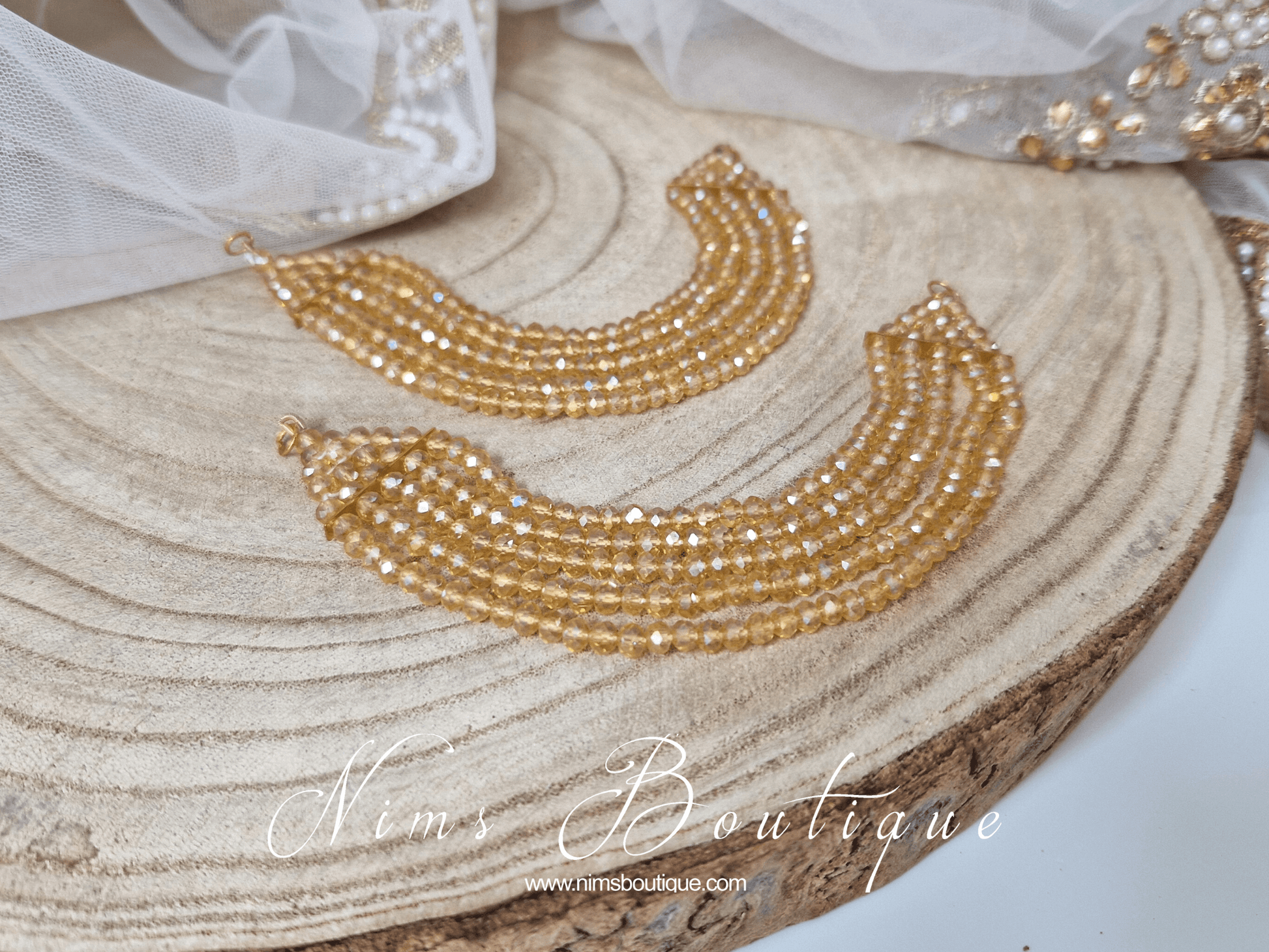 Nims Boutique Royal Gold Earring Chains/Saharas 5 row