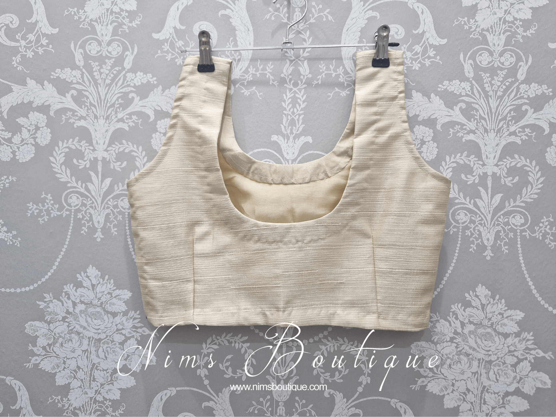 Nims Boutique The NB Cream Raw Silk Blouse petite sizes 4-8