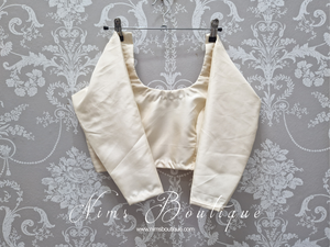 NB Cream Scoop Neck Silk Blouse with sleeves (size 4-26)