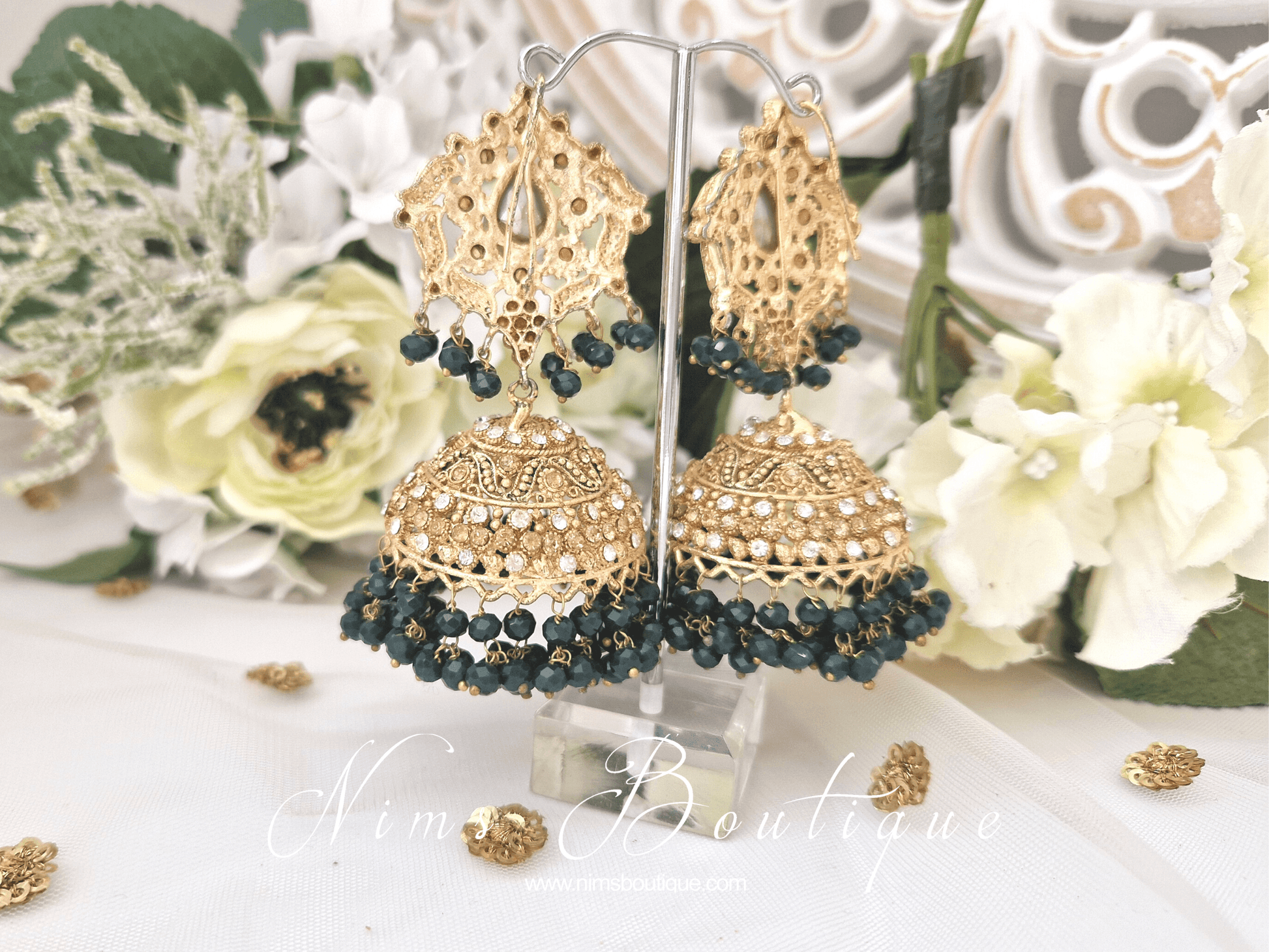 Nims Boutique Madhavi Dark Green Chumke