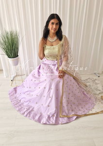 Luxury Lilac Silk Mirror readymade skirt/lehnga (size 4-22)