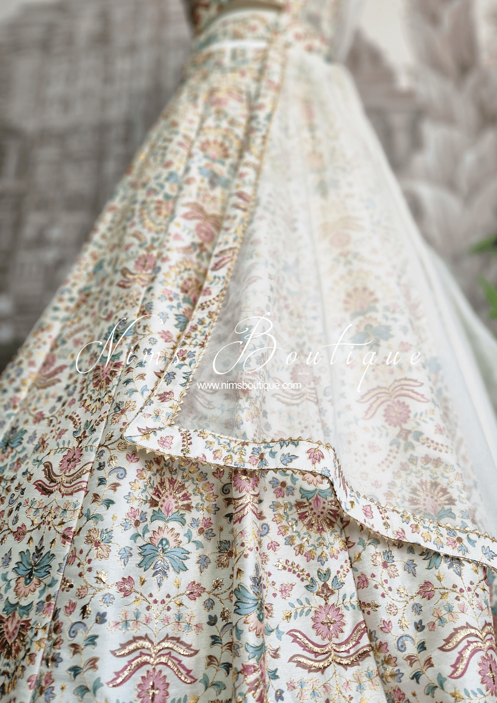 Nims Boutique Mia Ivory & Pastel Lehnga sizes 4-16