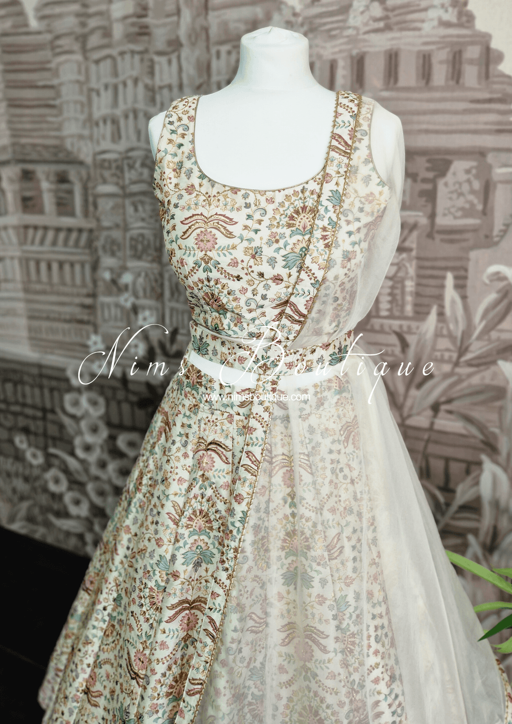 Nims Boutique Mia Ivory & Pastel Lehnga sizes 4-16