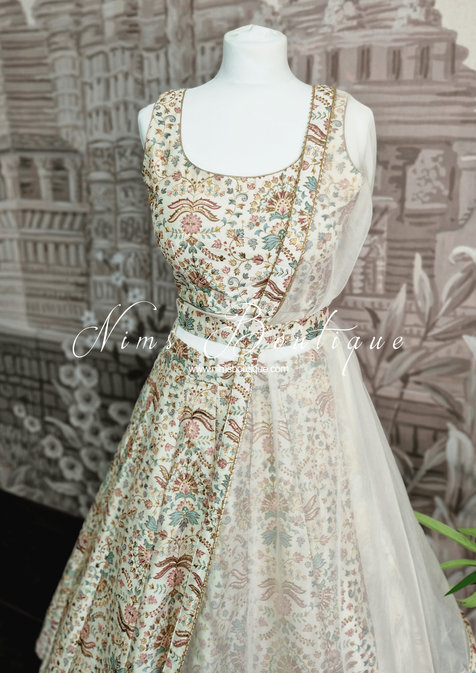 Nims Boutique Mia Ivory & Pastel Lehnga sizes 4-16