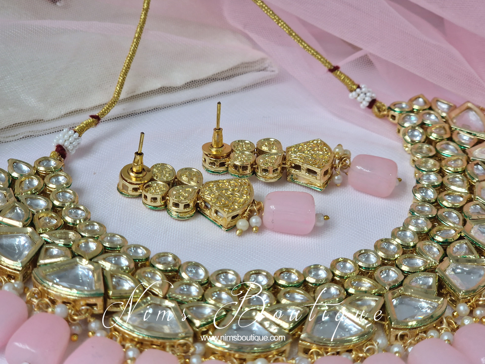 Nims Boutique Freya Pink Kundan Set