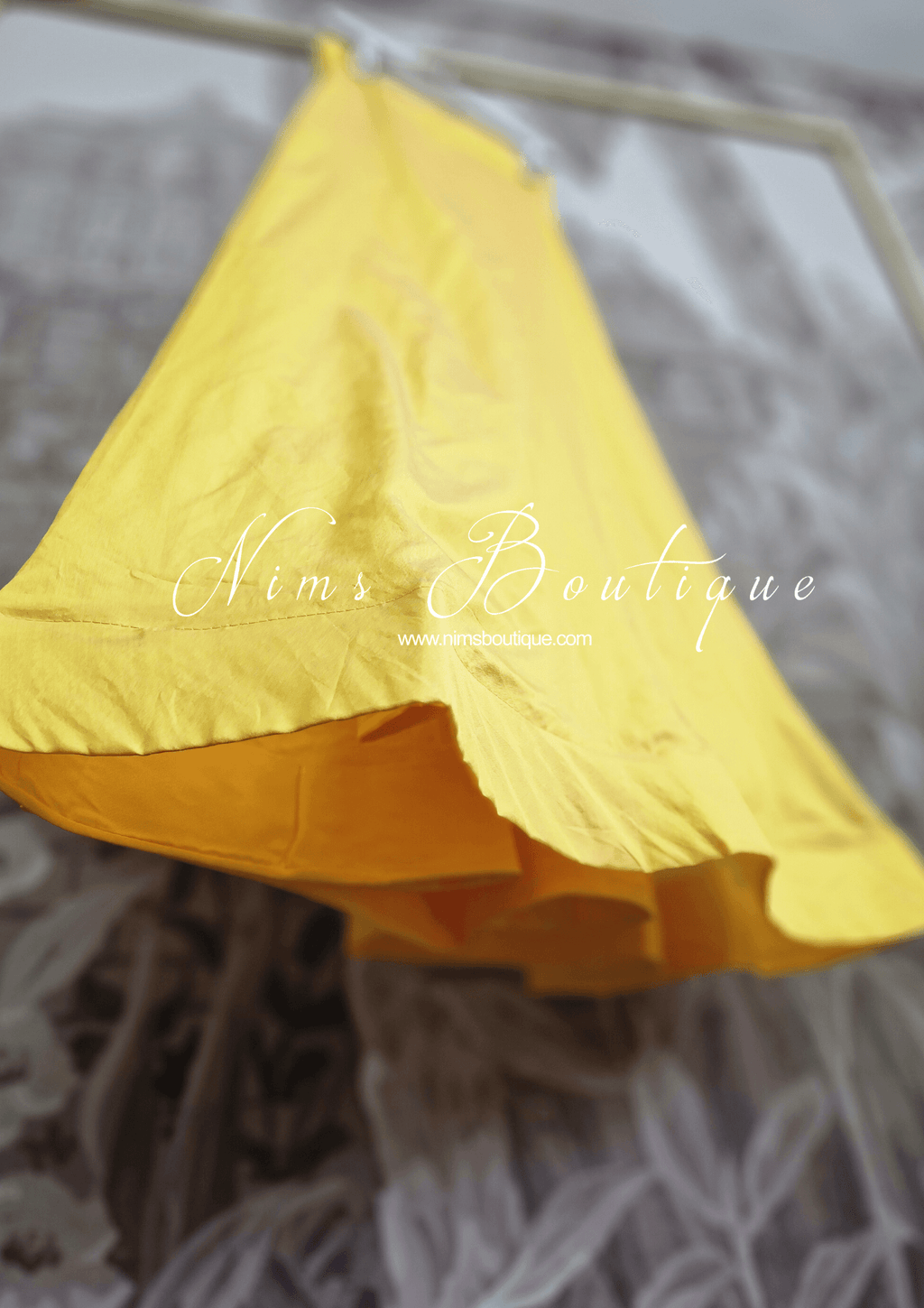 Nims Boutique Deep Yellow Plain Semi stitched skirt/lehnga