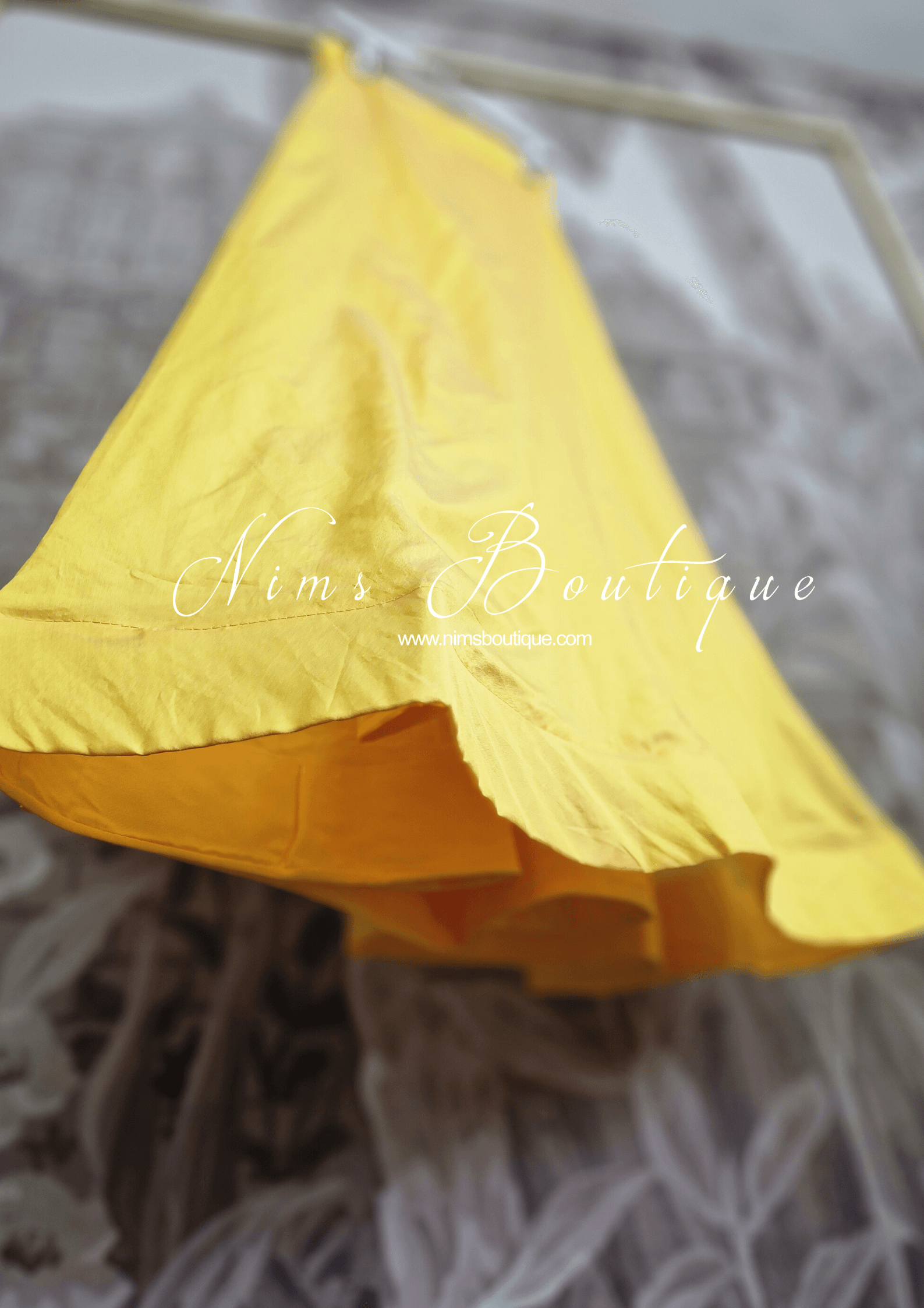 Nims Boutique Deep Yellow Plain Semi stitched skirt/lehnga