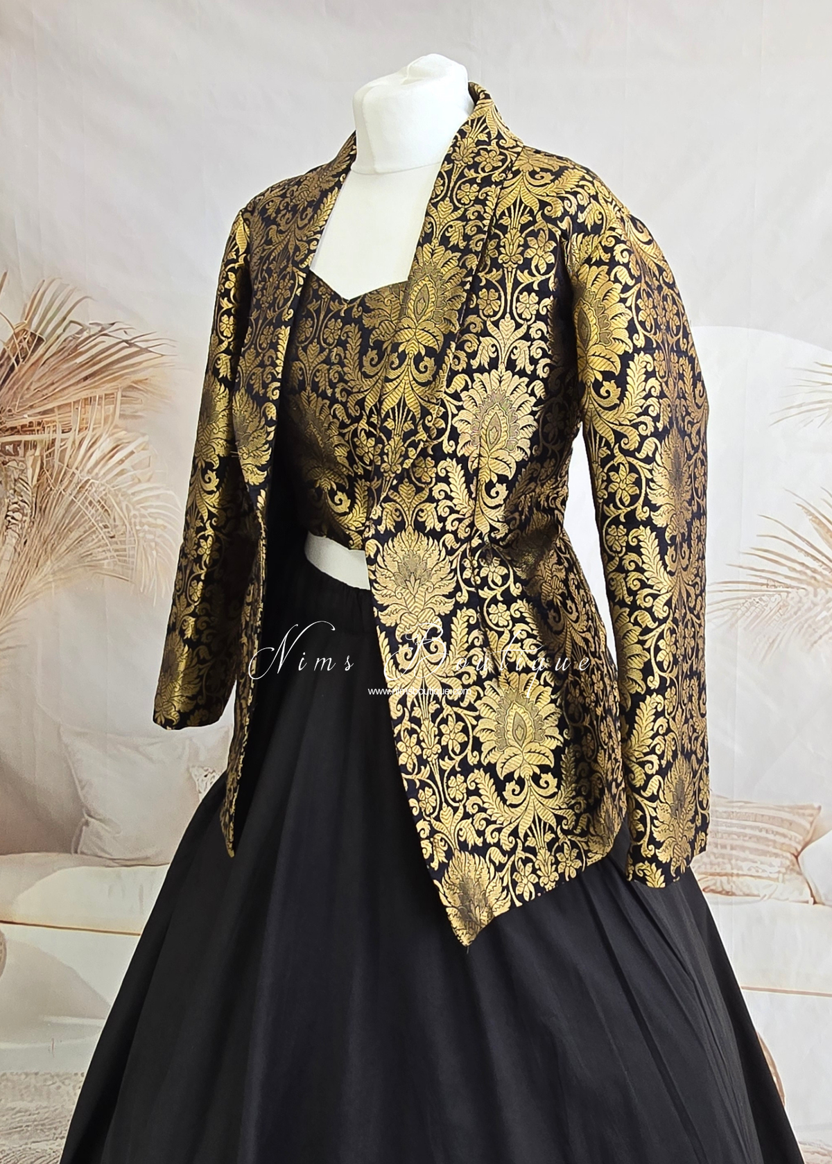 Jasmine Black Brocade Blazer