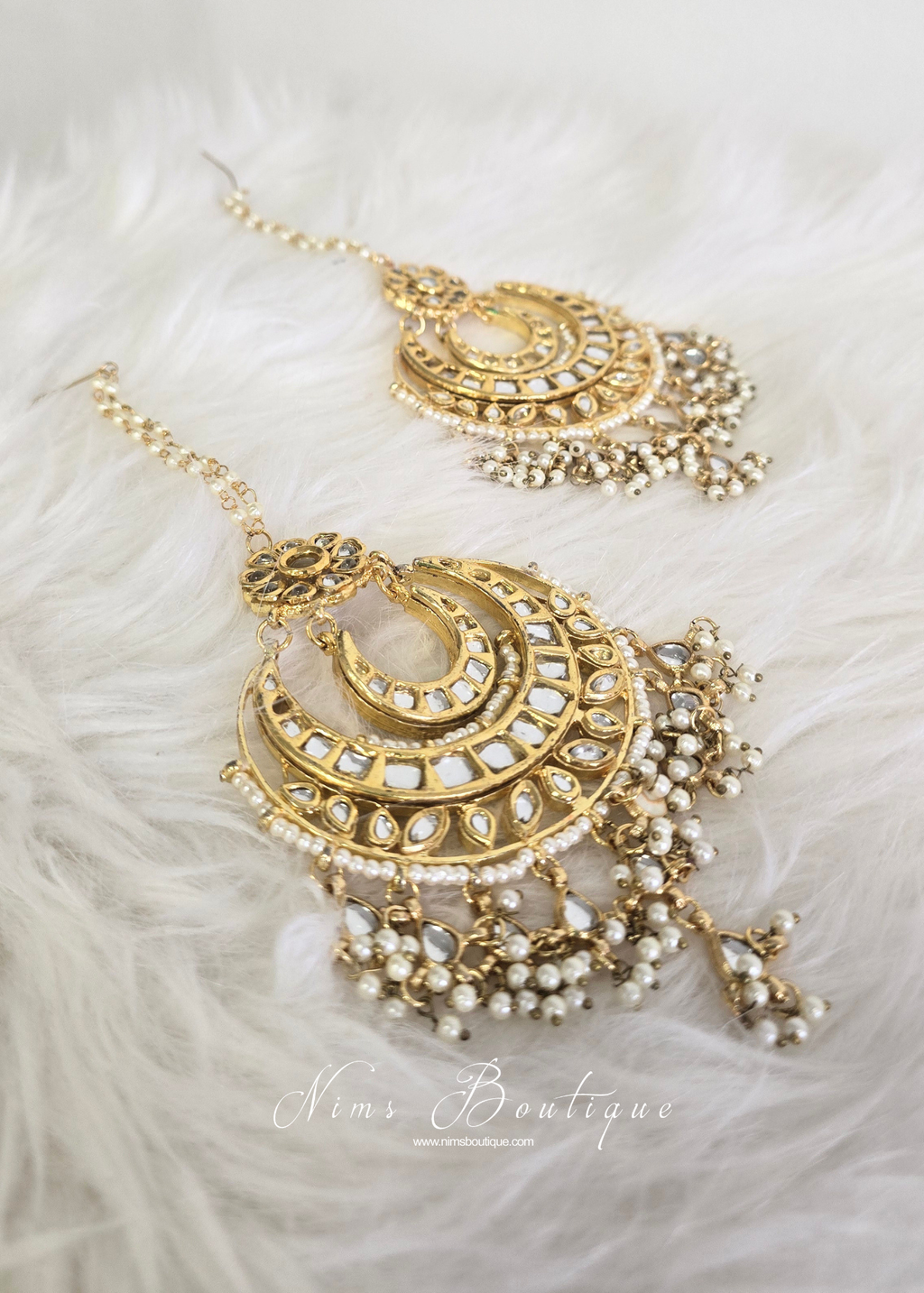Large Luxury Kundan Statement earrings