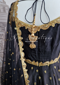 The NB Luxury Black Silk Anarkali with Pajami (size 4-16)