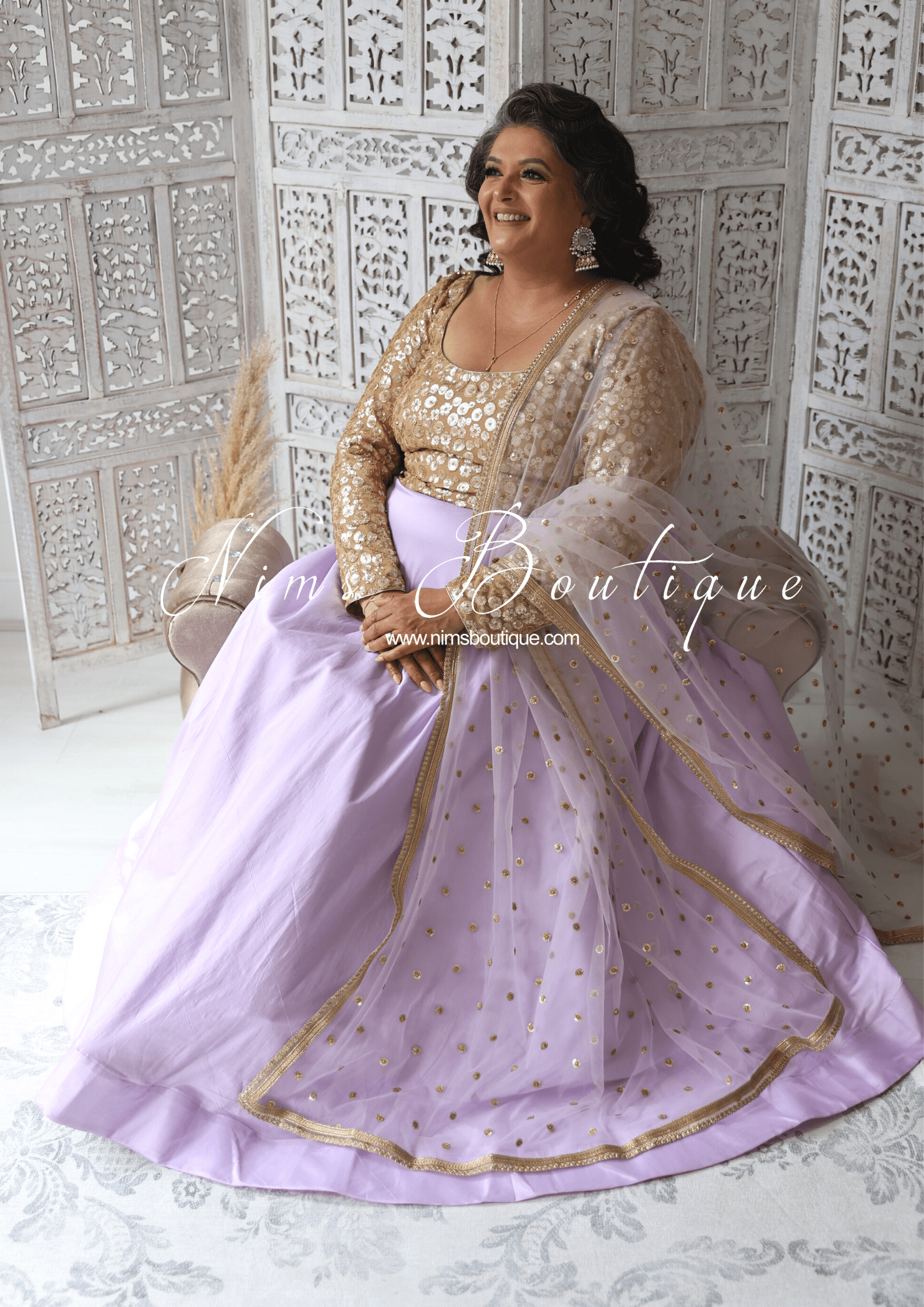 Nims Boutique Readymade Lilac Silk skirt/lehnga sizes 4-22