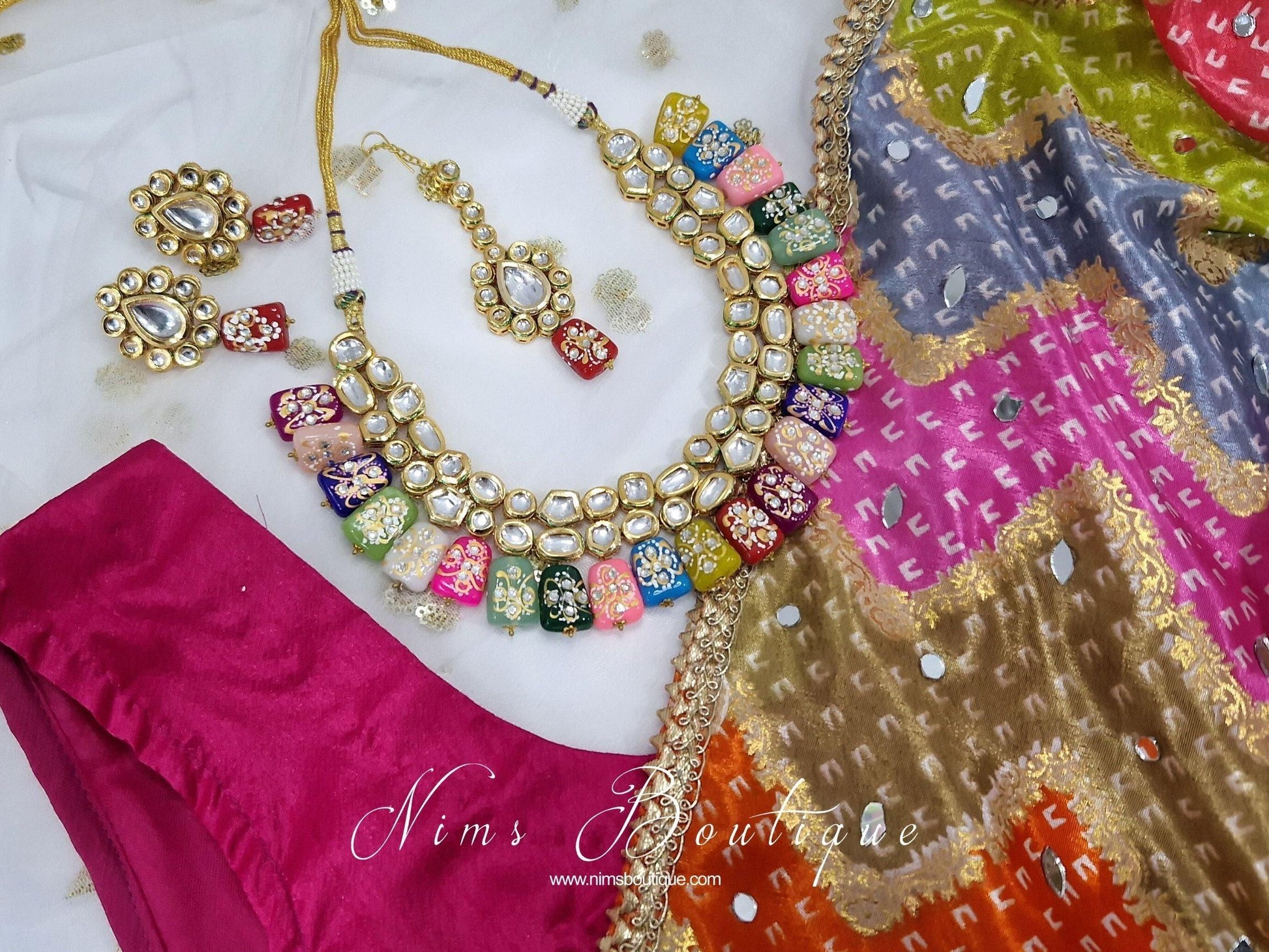 Nims Boutique Limited Edition Multicolour Akira Kundan Set