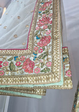 Anushka Luxury Semi Stitched Mint & Pastels Thread Embroidered Lehnga