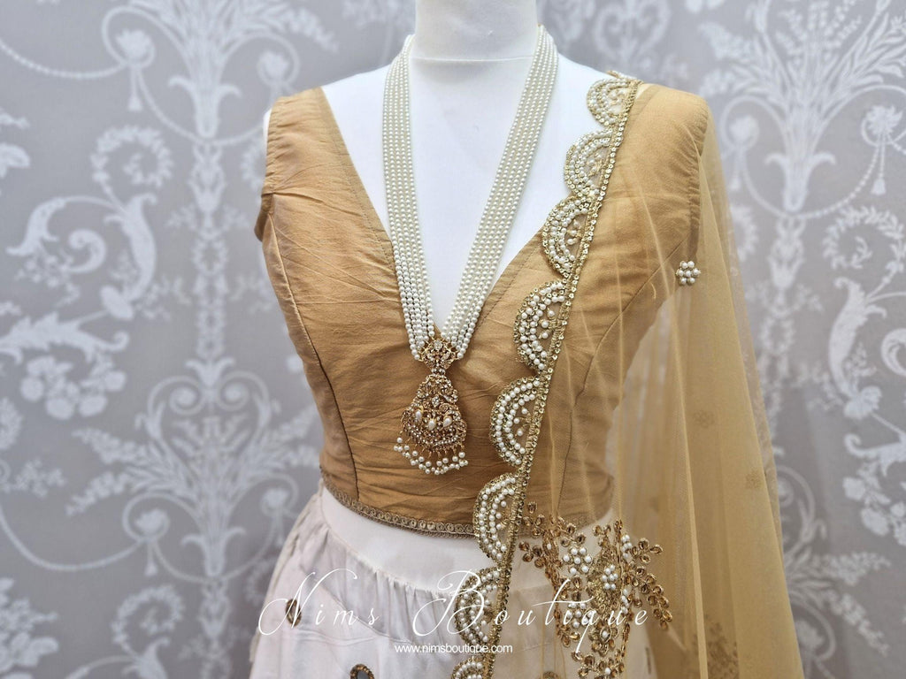 Nims Boutique Rupa Gold Luxury Silk V Neck Blouse size 4-16