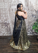 Arya Black & Gold Sequin Luxury Skirt (sizes 6-10)