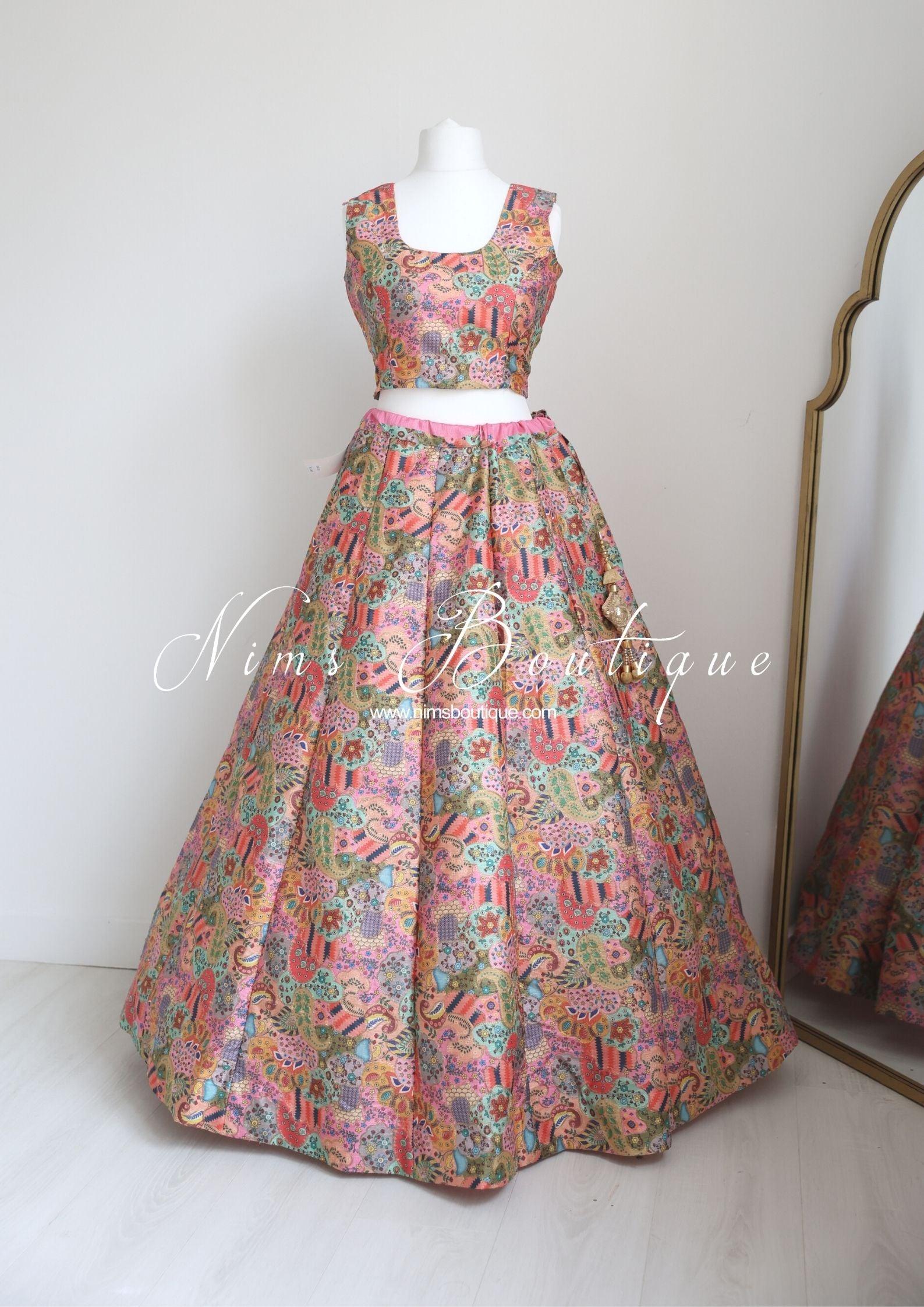 Nims Boutique Suraiya Luxury Pinks Printed Skirt sizes 6-18