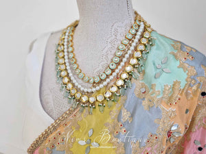 Myra Blossom Kundan Mint Haar Set