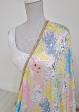 Sitara Luxury Ivory & Pastel Multicolour Mirror Dupatta/Chunni