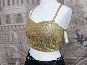 Gia Gold Sequin Strap Blouse (4-16)