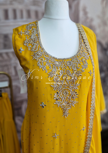 Deep Yellow Stonework Salwar Suit (16-18)