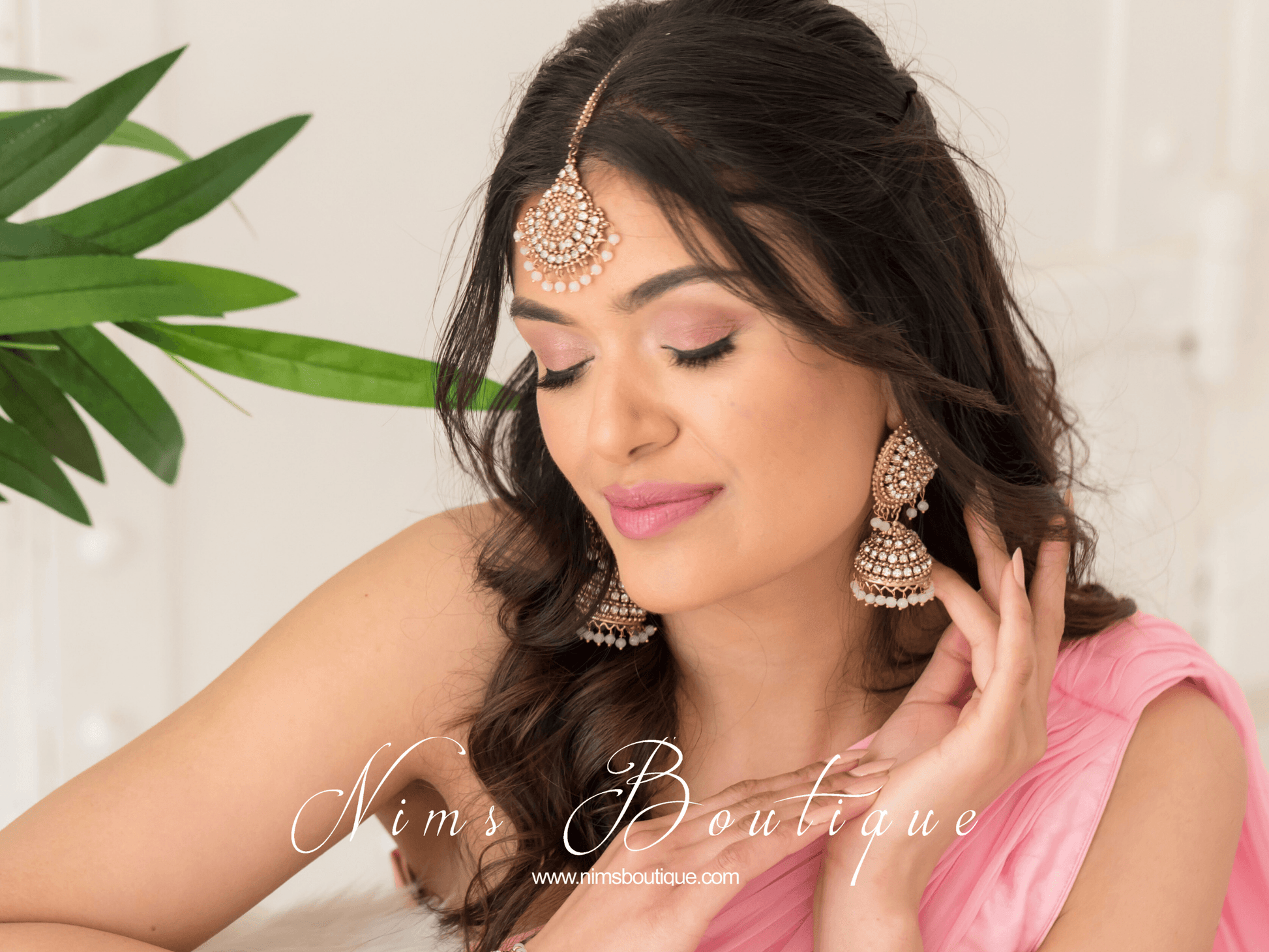 Nims Boutique Royal Blush Chumke & Tikka Set
