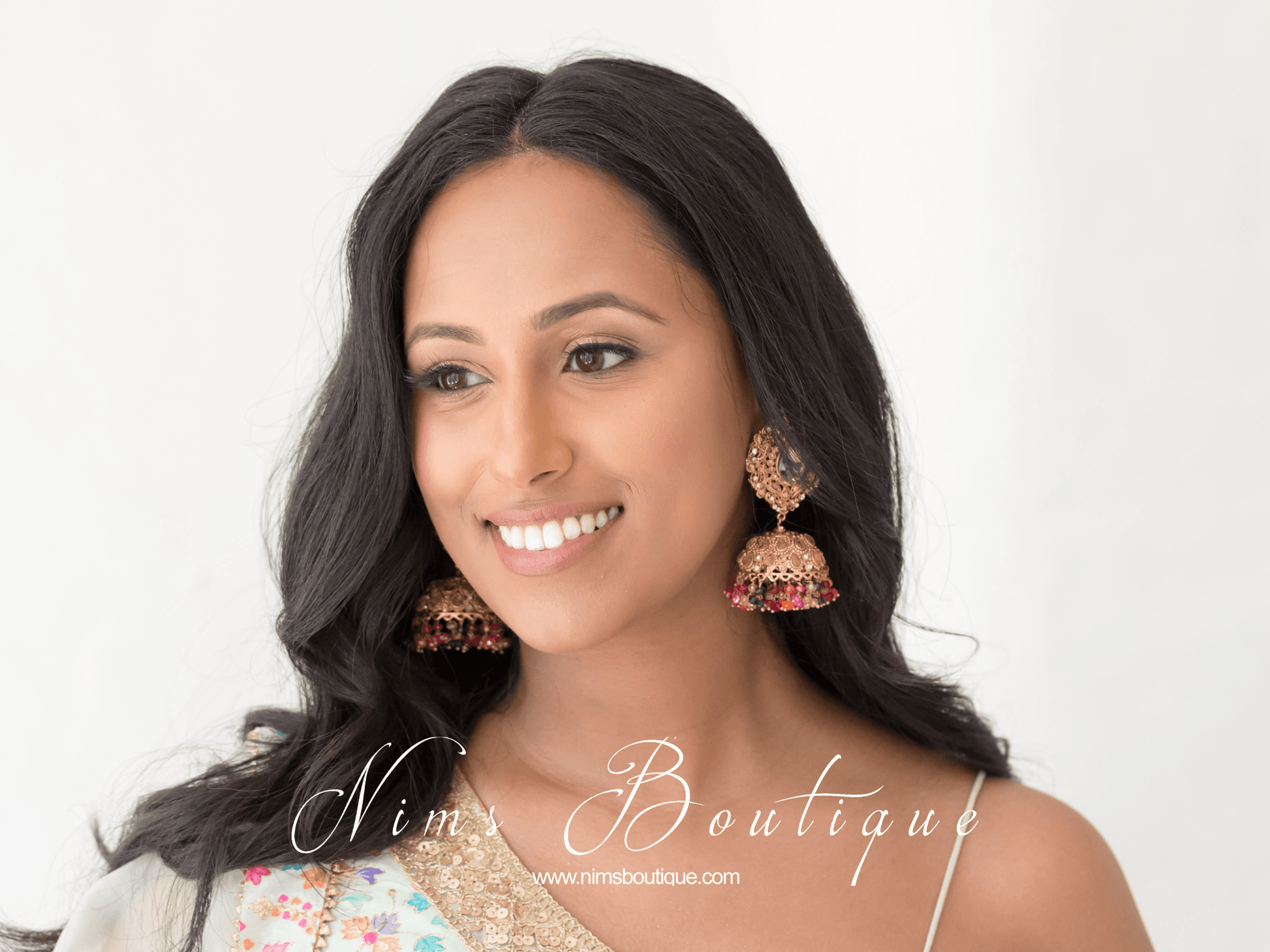 Nims Boutique Anjali Multicolour Chumke with earring chains