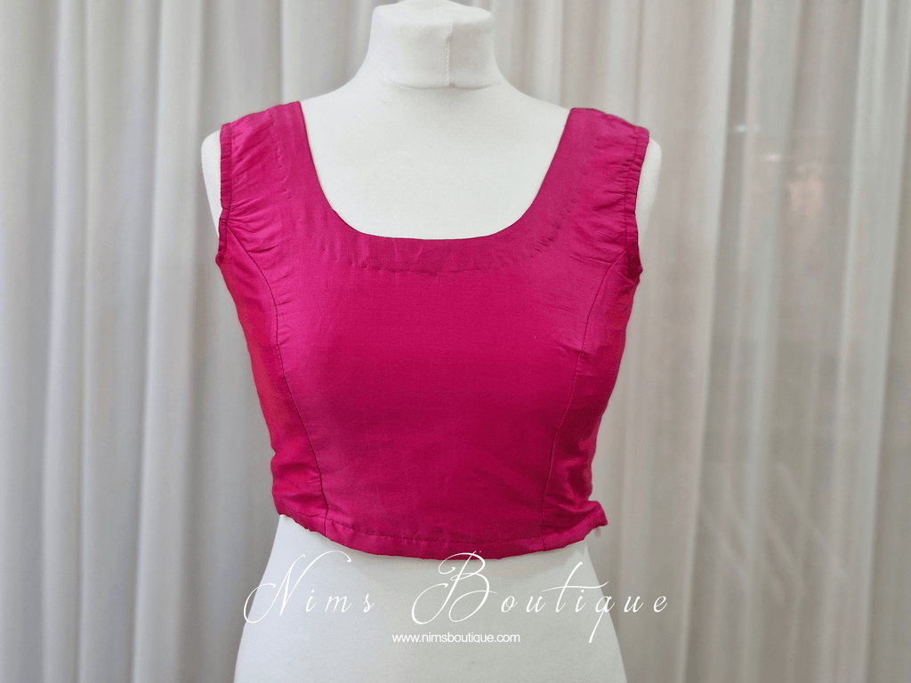 Nims Boutique Sleeveless Bright Pink Silk Blouse 4-18