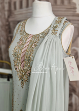 Grey & Pink Embellished Sharara Suit (10-12)