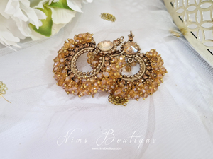 Nims Boutique Meghna Royal Gold Stone Cluster Earrings