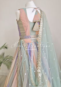 Pastel Stripe Lehnga (sizes 4-16)