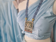 Nims Boutique Nishita Dusky Blue & Pink Meenakari Haar Set