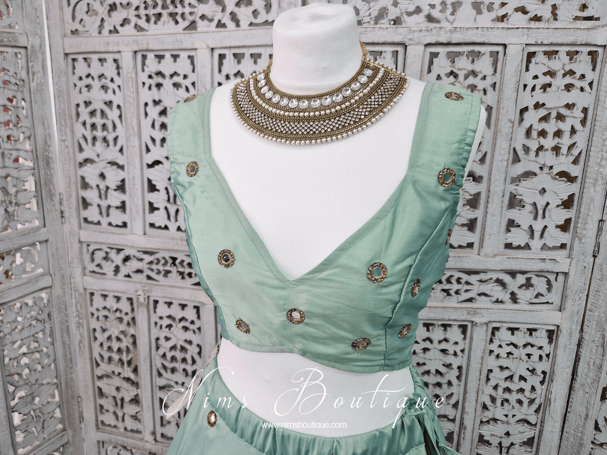 Nims Boutique Royal Jhanvi Antique Gold & Pearl necklace