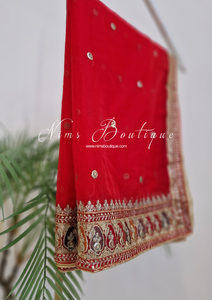 Sunidhi Red Multicolour Organza Dupatta/Chunni