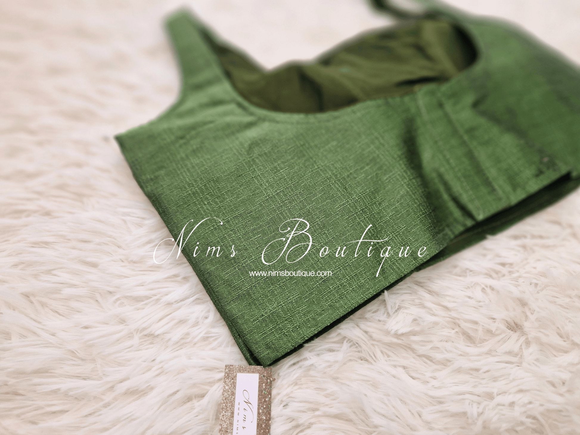 Nims Boutique The NB Mehndi Green Blouse 12-14