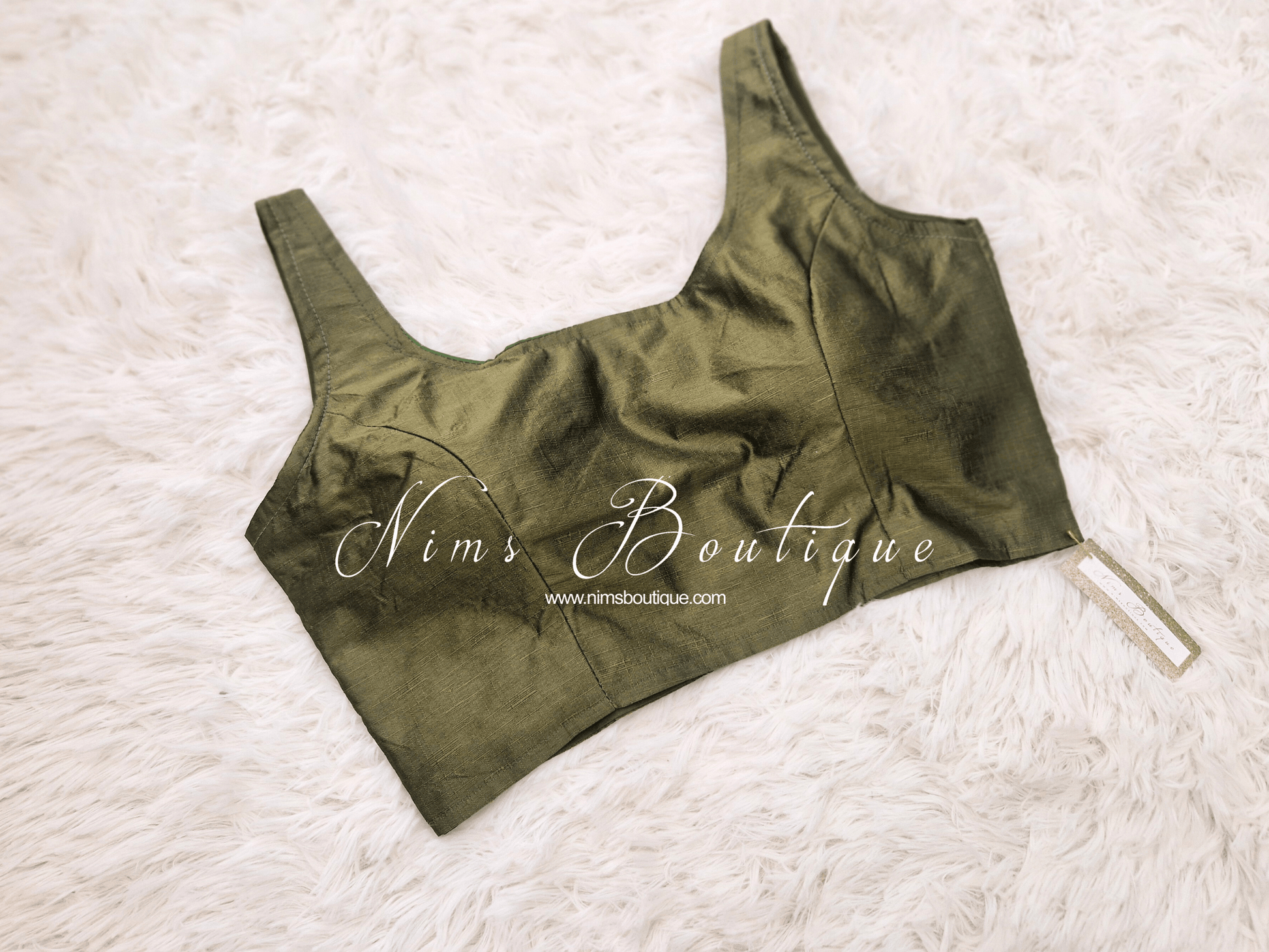 Nims Boutique The NB Olive Green Blouse 10-12