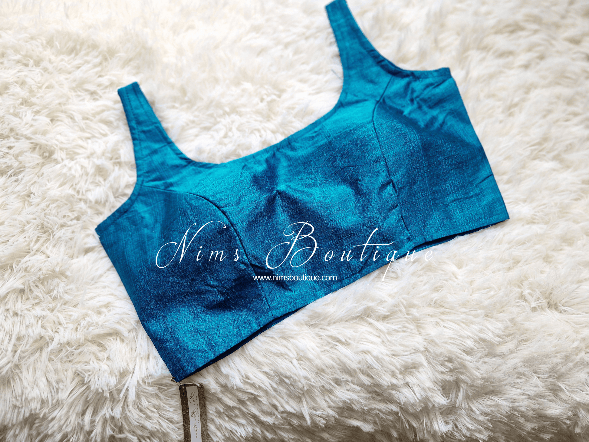Nims Boutique The NB Peacock Blue Blouse 12-14