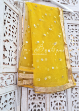 Nims Boutique NB Yellow Net Sequin Dupatta/Chunni