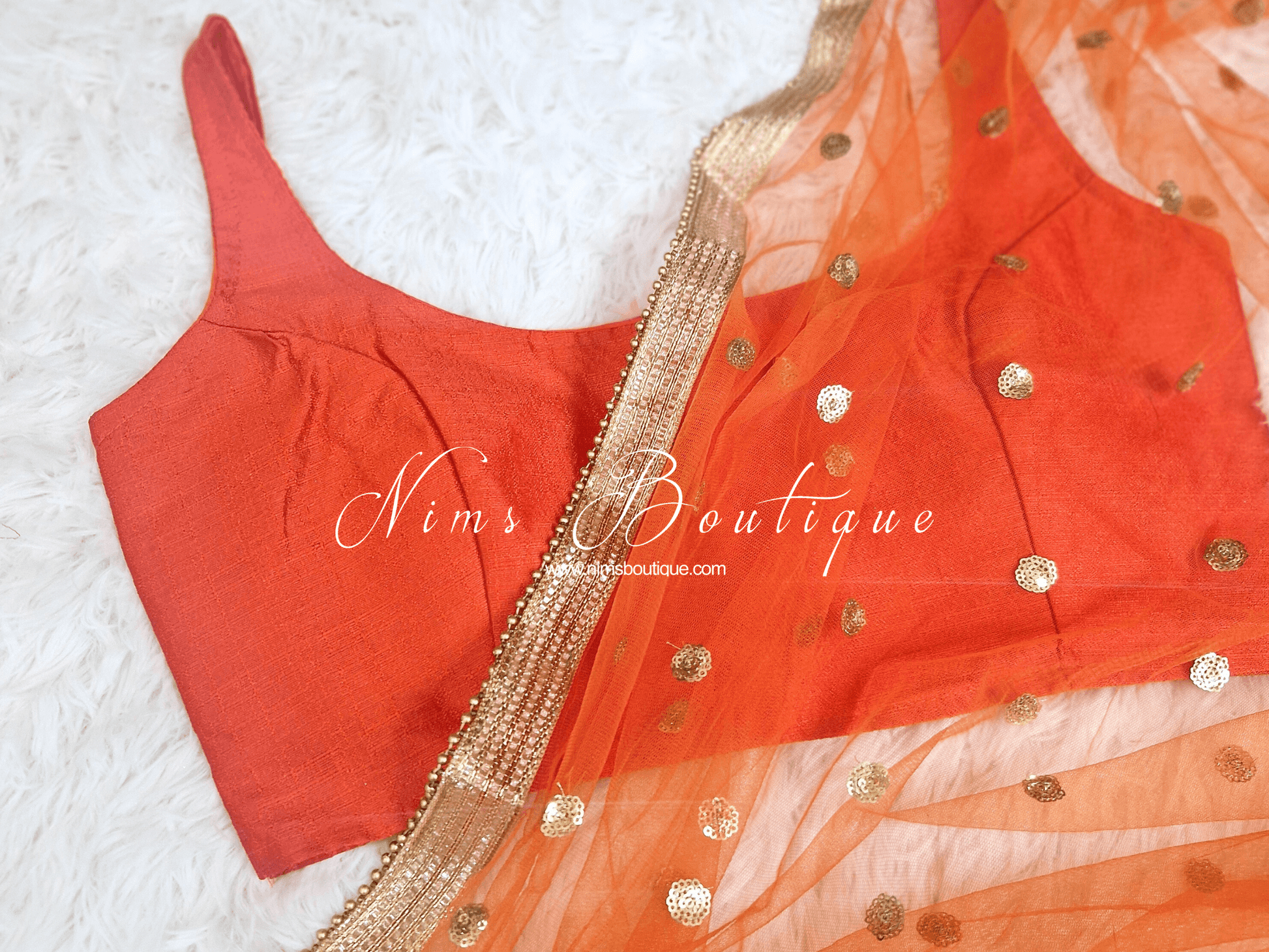 Nims Boutique The NB Orange Blouse 10-12